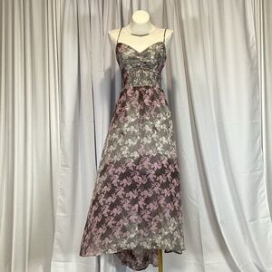 2116. Princess Vera Wang Purple & Gray Flowing Maxi Dress NWT Size Large
